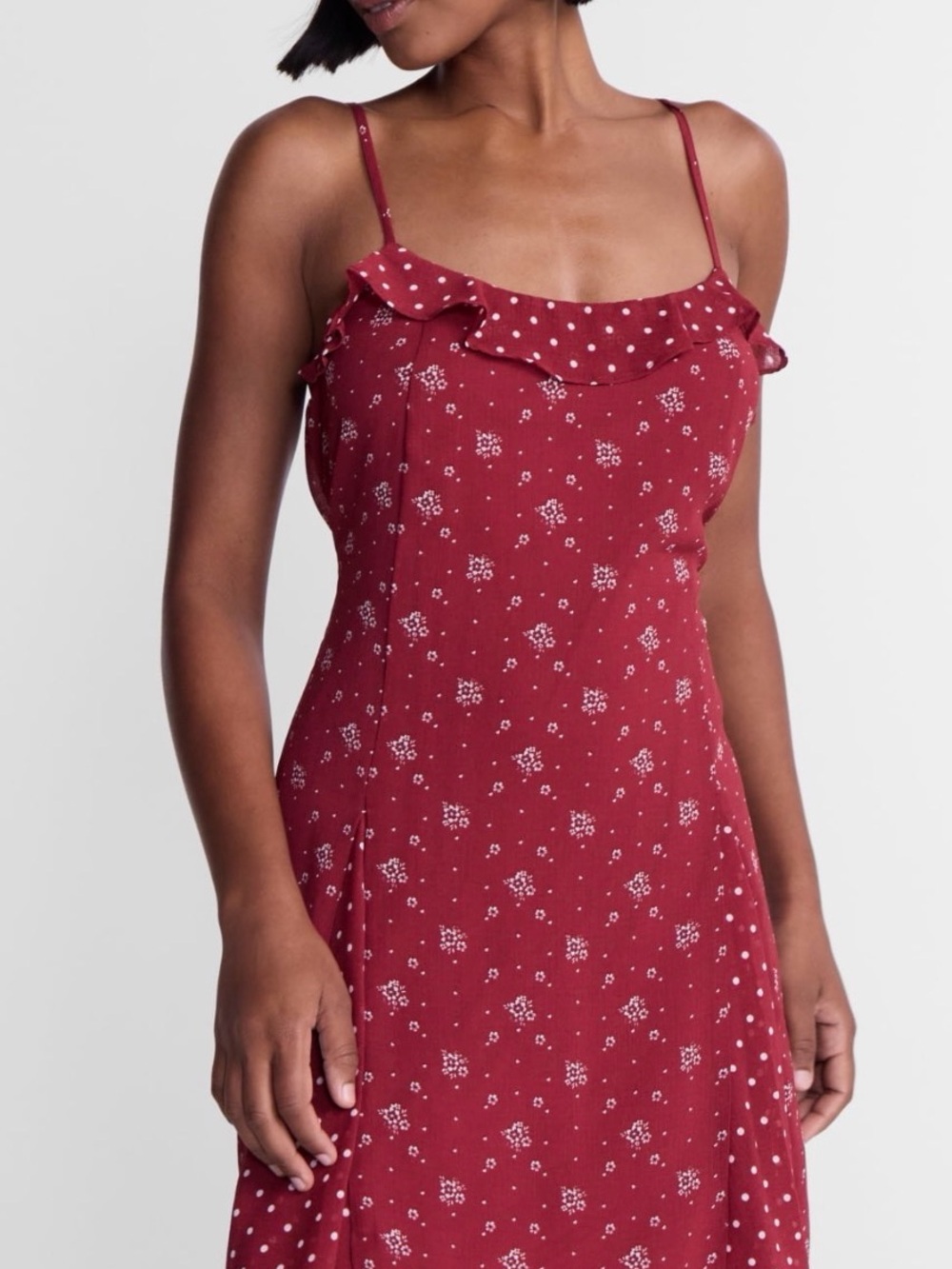No Boundaries Polka Dot Mini Dress Floral Red
